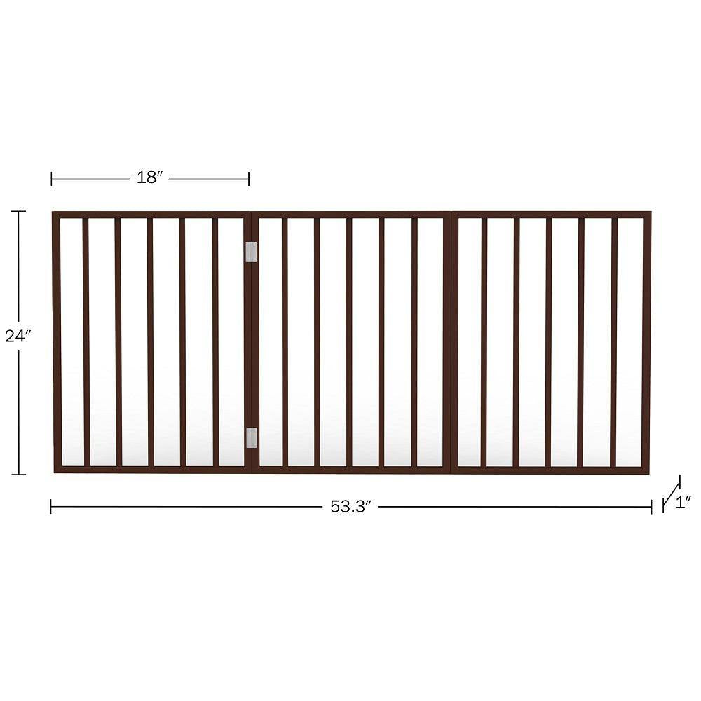 Freestanding Dark Brown Wooden Pet Gate